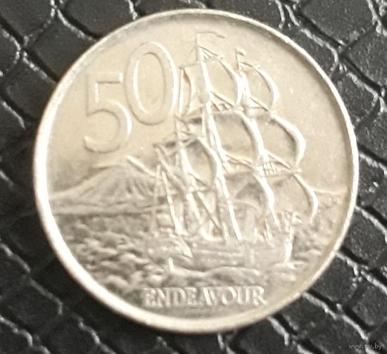 Новая Зеландия 50 центов 2009 корабль парусник