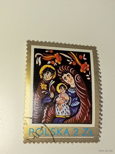Польша 1979 Изображение Святого Семейства в народном стиле.