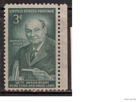 США-1956, (Мих.702), * (без клея) ,Личности, (одиночка)