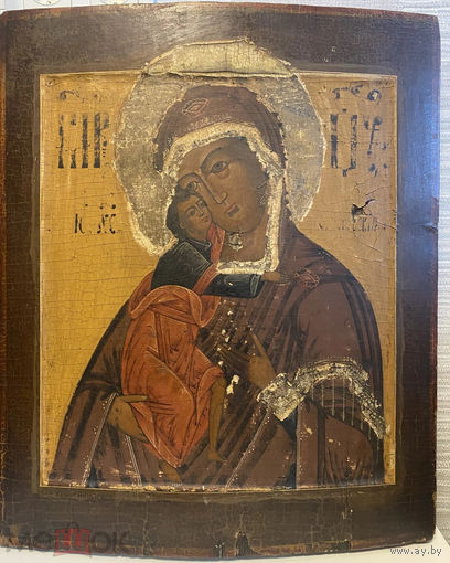 Икона Феодоровской Пр. Богородицы, 18 век, темпера.