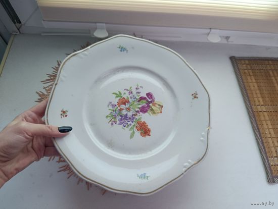 Блюдо "Мейсенский букет".Дулево.СССР.