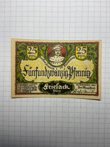 Нотгельд 25 пфеннигов Германия -3012