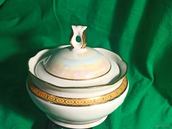 Сахарница, сувенирный винтажный фарфор , стильный дизайн.