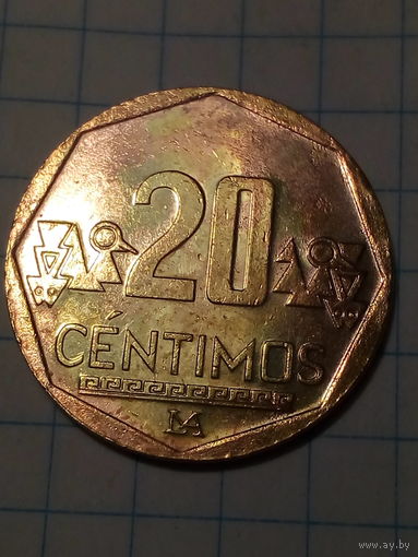 20 сентимо Перу 2010 год