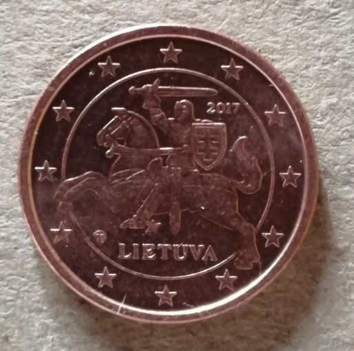 Литва 1 евроцент, 2017 г., KM# 205