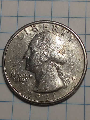 25 центов США 1991 год