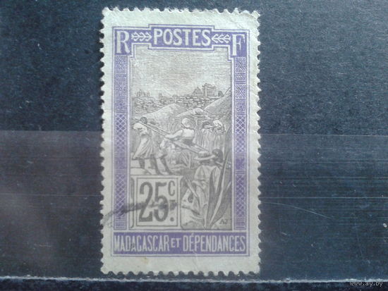 Мадагаскар, колония Франции 1908. Стандарт. Транспорт, пейзаж