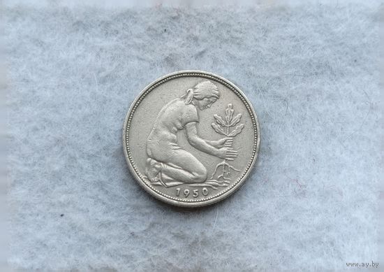 Werty71 Германия ФРГ 50 пфеннигов 1950 J