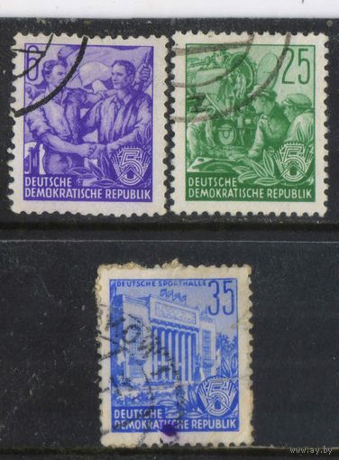 Германия ГДР 1953 Пятилетний план (I) Стандарт #364,372,374