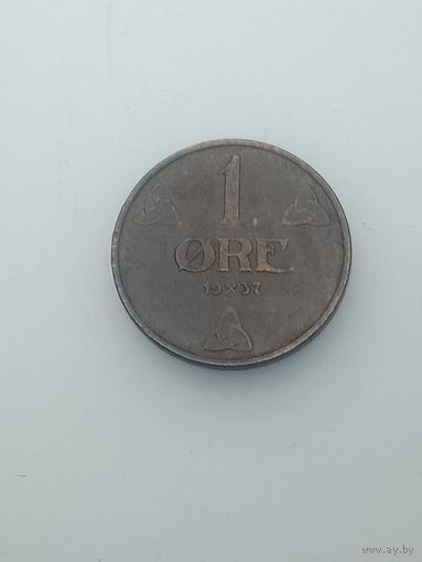 Норвегия 1 эре 1937 года .