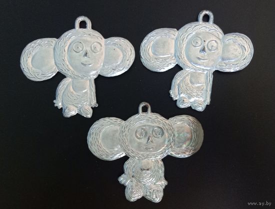 Ёлочная игрушка СССР Чебурашка пластик a-la картонаж