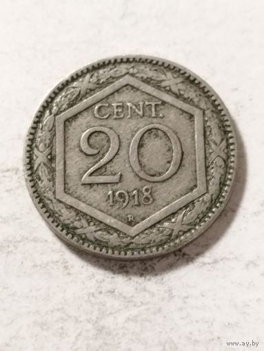 Италия 20 сентизим 1918
