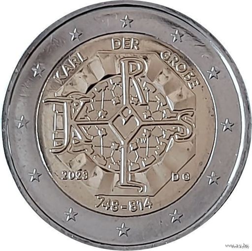 2 евро 2023 Германия 1275 лет со дня рождения Карла Великого дворы A G F D J UNC из ролла на выбор
