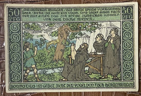 Нотгельд 50 пфеннигов 1921 год. Ордруф,. Веймарская республика