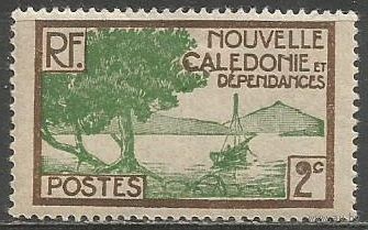 Новая Каледония. Бухта. Горный пейзаж. 1928г. Mi#137.