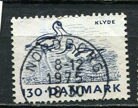 Дания - 1975 - Фауна. Шилоклювка 130 О - [Mi.604] - 1 марка. Гашеная.  (Лот 5JA)-TG3P52
