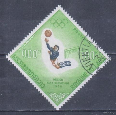 [267] Лаос 1968. Спорт.Футбол.Олимпийские игры. Гашеная марка.