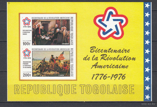 200 лет США. Того. 1976. 1 блок б/з. Michel N бл101 (45,0 е)