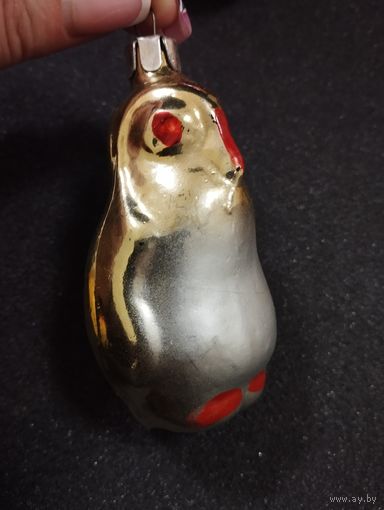 Игрушка ёлочная Пингвин, стекло. СССР