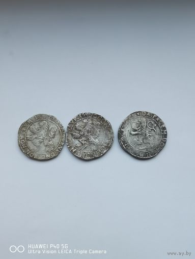 3 Монеты одним  лоттом  Нидерланды 1648,1649,1650 год Лёвендальдер Львиный талер Лёвендаальдер Leeuvendaalder стопроцентный оригинал самая привлекательная цена трёхдневный аукцион