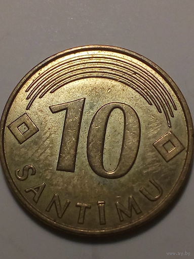10 сантимов Латвия 2008 год.
