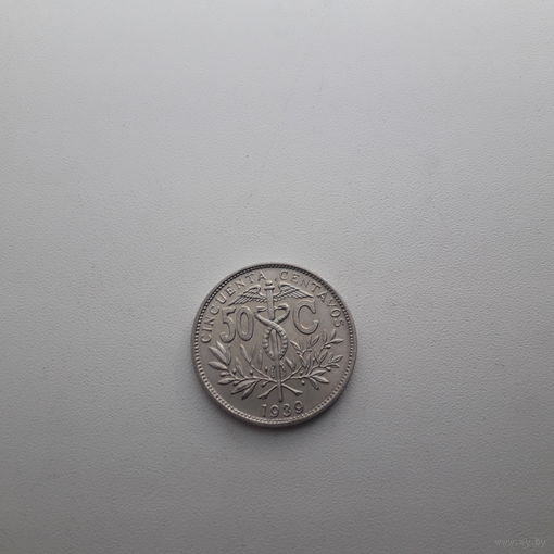 БОЛИВИЯ 50 сентаво 1939 год