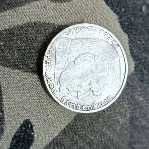 2 рейхсмарки (1939г.) ( F).Серебро.