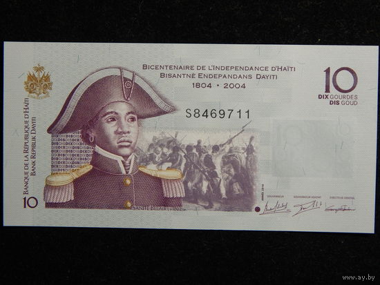 Гаити 10 гурдов 2004г UNC