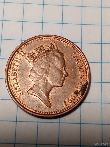 1 пенни Великобритания  1997 год