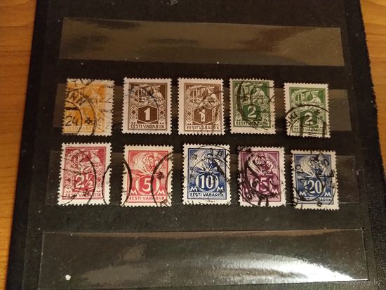 1922 Эстония искусство культура разновидности по цвету отличная сохранность (2-5)