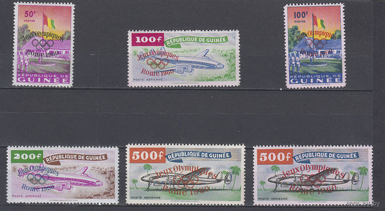 Олимпийские игры. Гвинея. 1960. 6 марок с надпечатками. Michel N 49-53 (150,0 е)