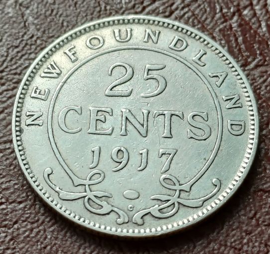 Ньюфаундленд 25 центов, 1917  ( 1-4-4 )
