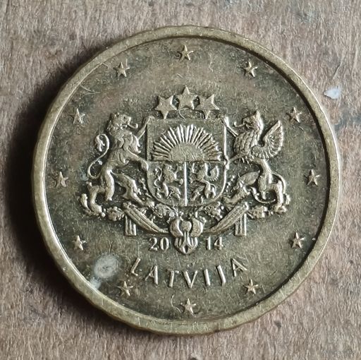 Латвия 10 евроцентов 2014 г., KM# 153