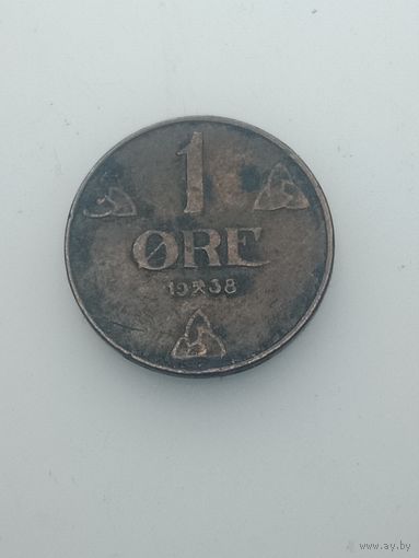 Норвегия 1 эре 1938 года .