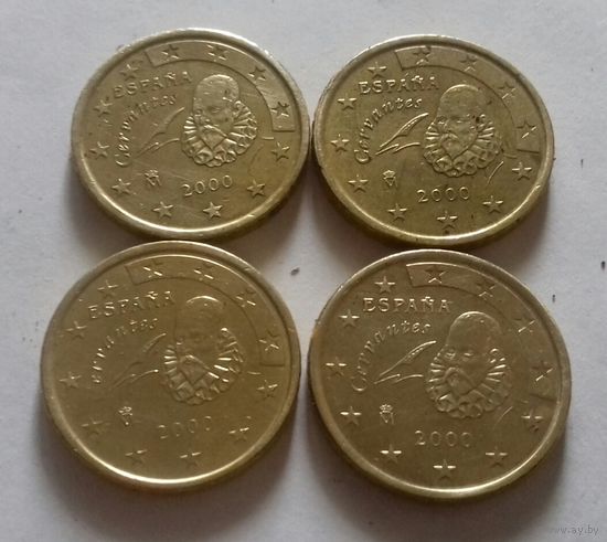 2 евро, Испания 2000 г., ( 4 монеты по 50 ец.)