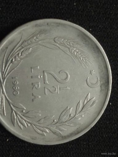 2 1/2 лиры турция 1960