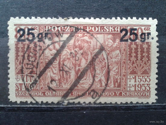 Польша, 1934. Стандарт, 400 лет со дня смерти Фейта Штоса, надпечатка