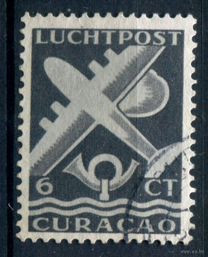 Нидерландские колонии - Кюрасао - 1947г. - авиация, авиапочта, 6 с - 1 марка - гашёная [Mi 253]. #3-WB-77-A-1