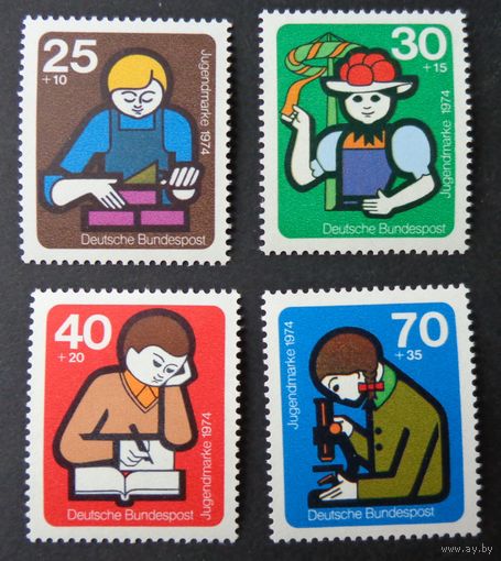 Германия, ФРГ 1974 г. Mi.800-803 MNH** полная серия