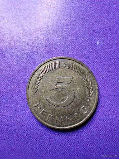 Германия ФРГ 5 пфеннигов 1991 D