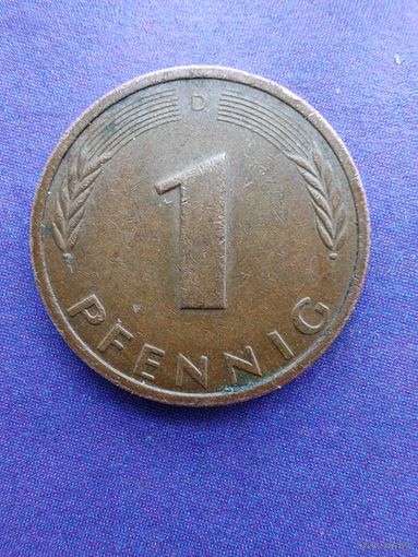 Германия ФРГ 1 пфенниг 1987 D