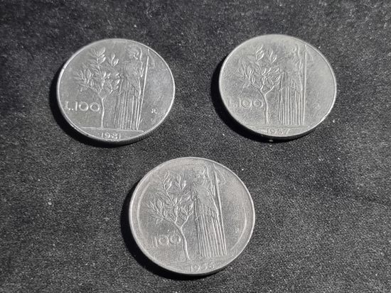 Италия лот монет 3 шт 100 лир 1956,1957,1981