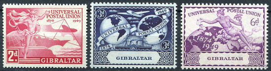 Гибралтар 1949 **  UPU (Всемирный Почтовый Союз), часть серии 3 марки (SG 136-138), Британские колонии