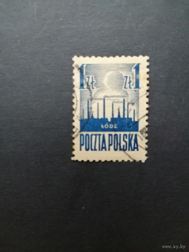 Польша 1945 Марка из серии "Освобождение Лодзи и Варшавы" (гашение без клея, наклейка) Mi.391 каталог 0.50 евро