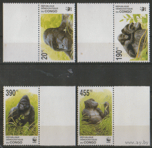 КОН*. М. 1708/11. 2002. Гориллы. ЧиСт.