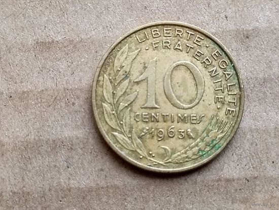 Франция 10 сантимов, 1963г. (D-107)