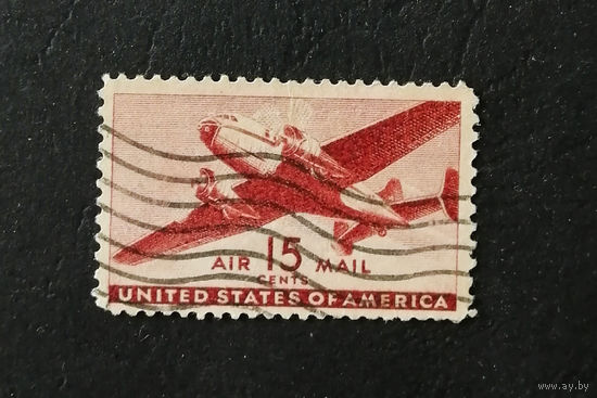 США 1941 г. Авиапочта 15 центов. Самолет. Авиация #0046-Т1P10