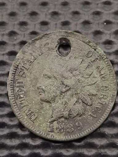 1 цент 1889 г. + 1 копейка 1889 г. ДВЕ монеты одним лотом. Бенджамин Гаррисон и Александр III