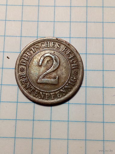 2 пфеннига Германия 1924 год