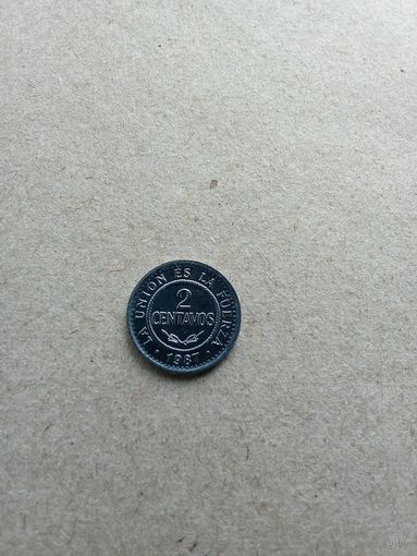 Боливия 2 сентаво 1987 г. (*). Без обращения!!!